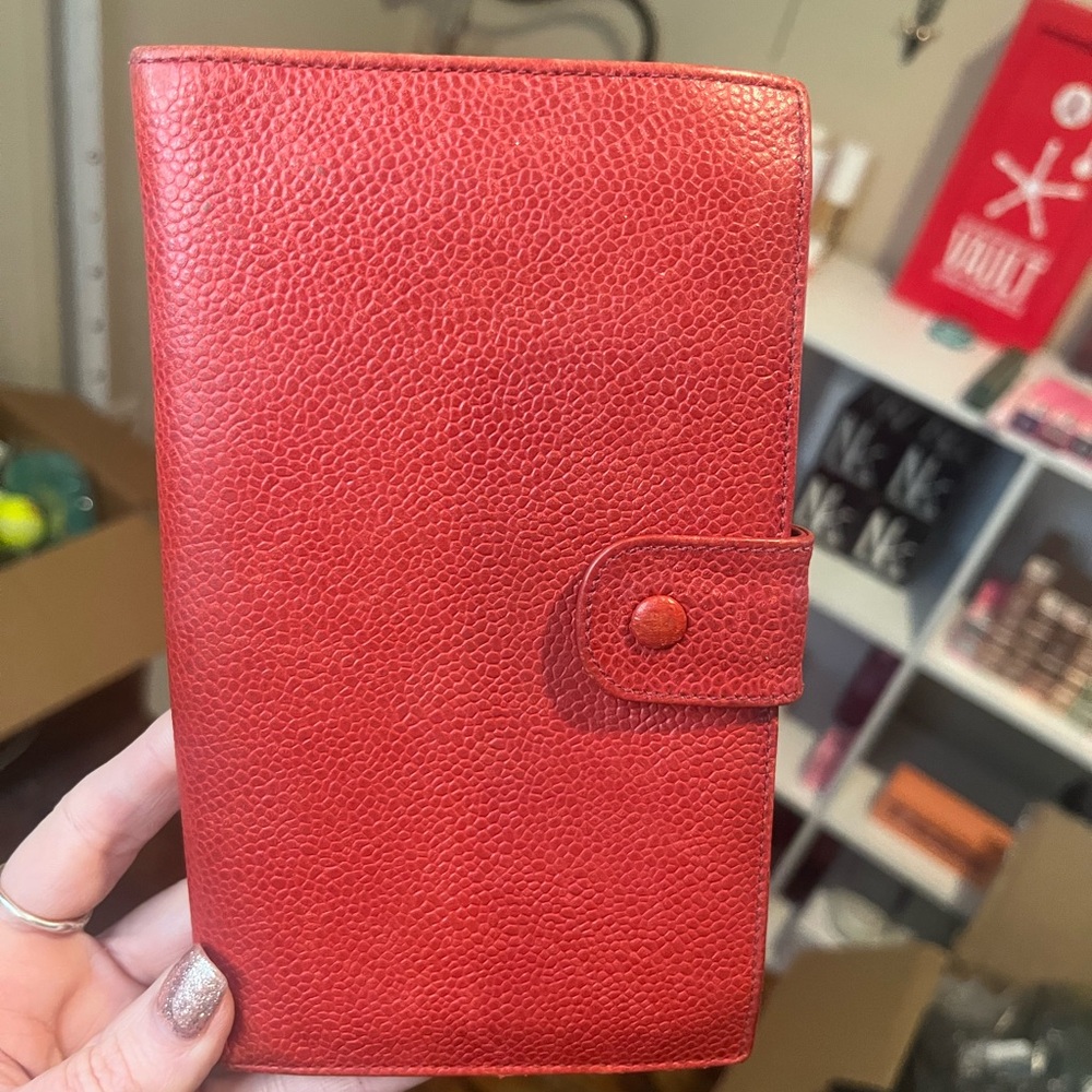 Chanel Red Caviar Leather Kiss-lock Wallet & COA - Picture 5 of 16